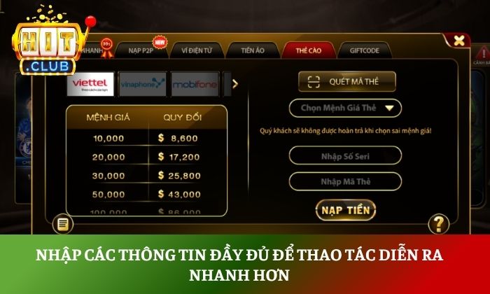 Nạp tiền Hitclub Nạp tiền Hitclub